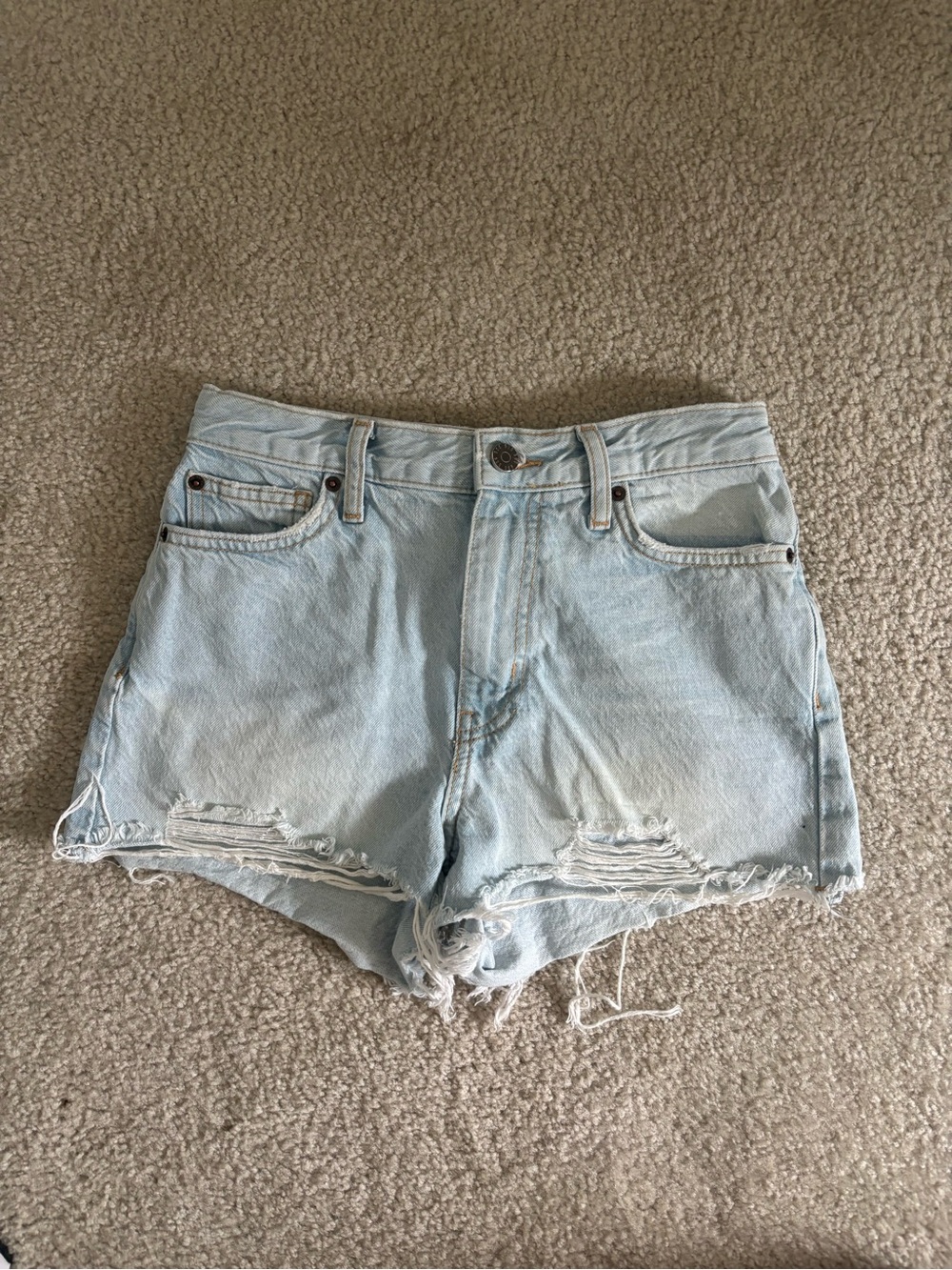 BDG Light Wash Girlfriend High Rise  Denim Shorts